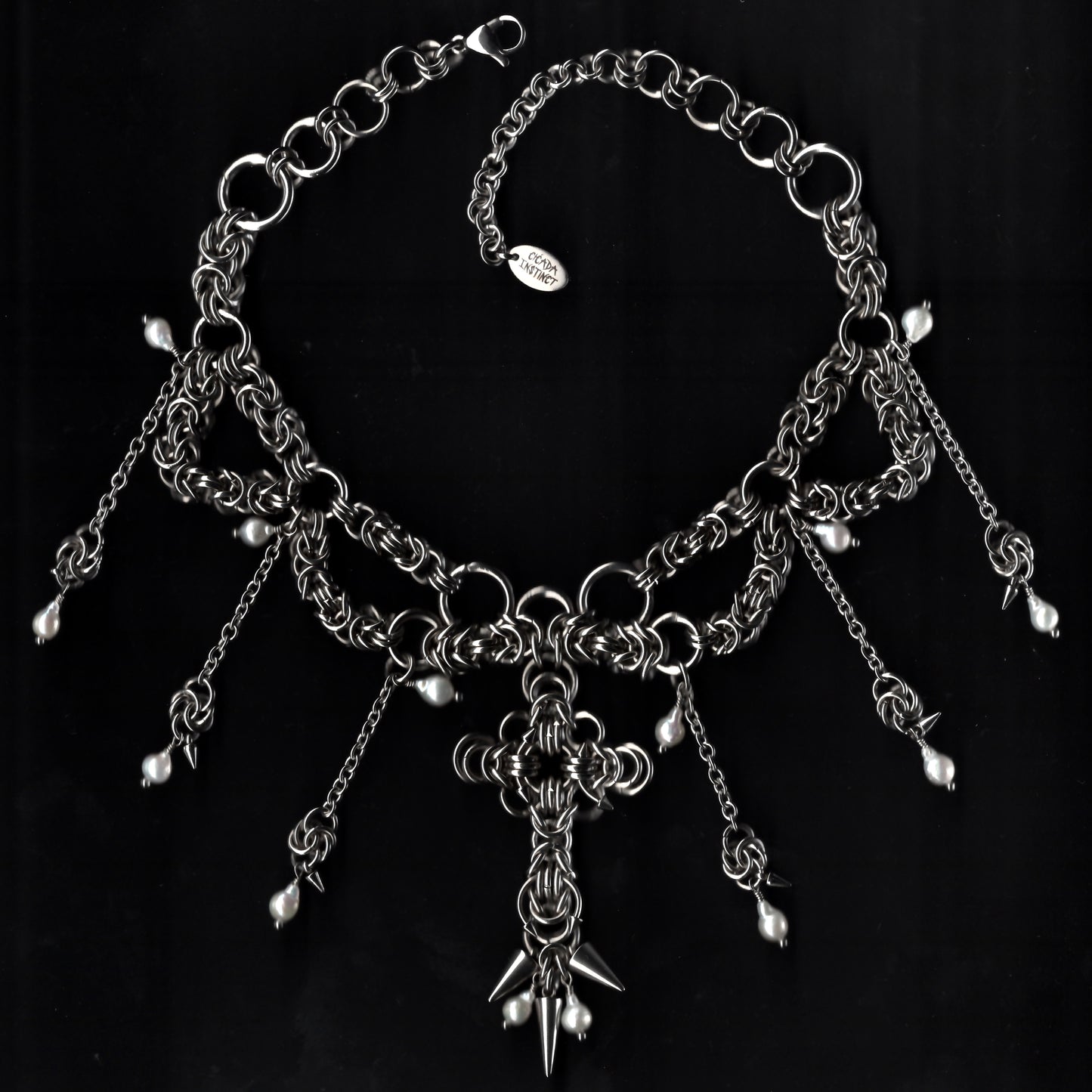 Pierced Crucifix Choker. MADE-TO-ORDER.