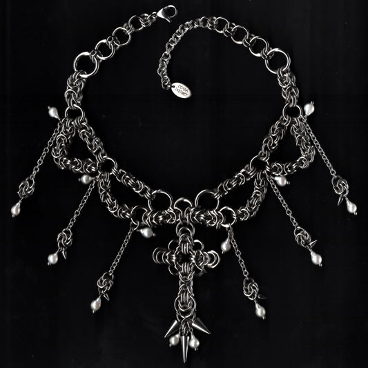 Pierced Crucifix Choker. MADE-TO-ORDER.