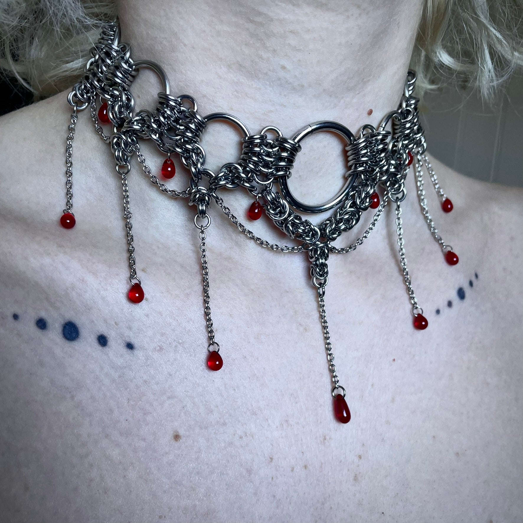 Blood Moon. Chainmail Choker.