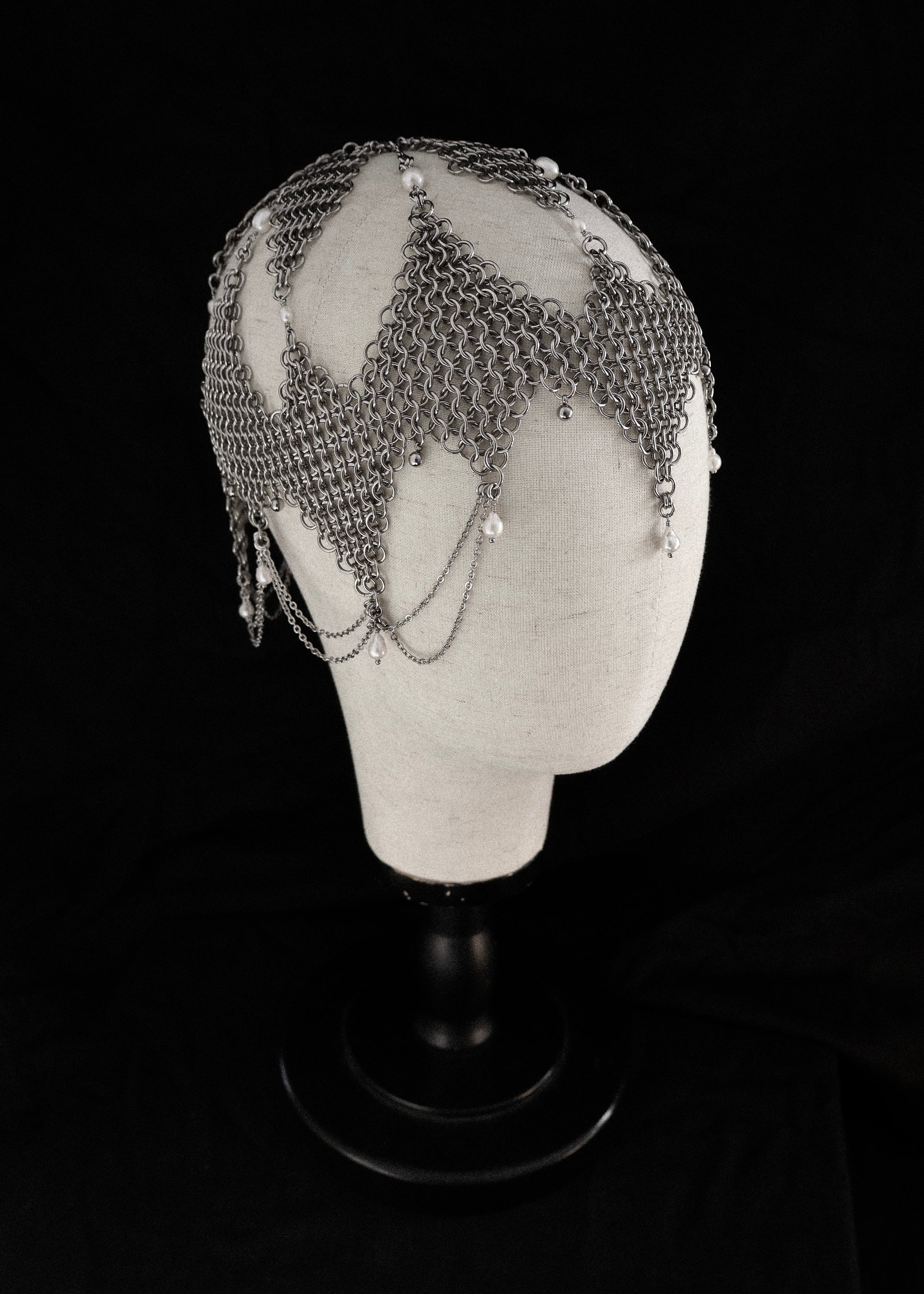 Aphrodities Armour. Intricate Chainmail Headpiece.