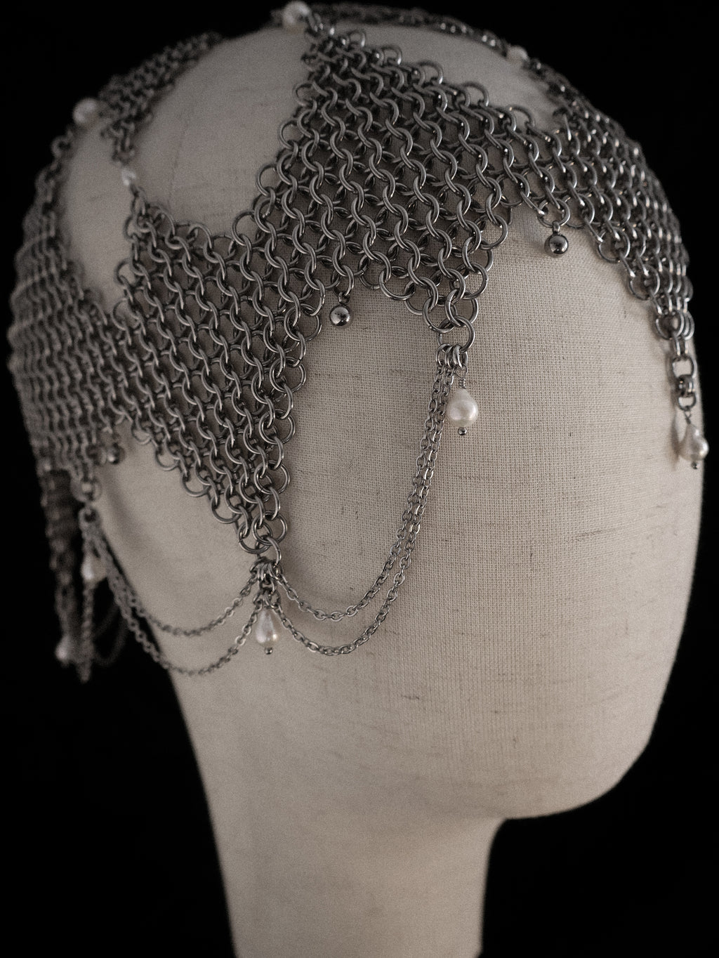 Aphrodities Armour. Intricate Chainmail Headpiece.