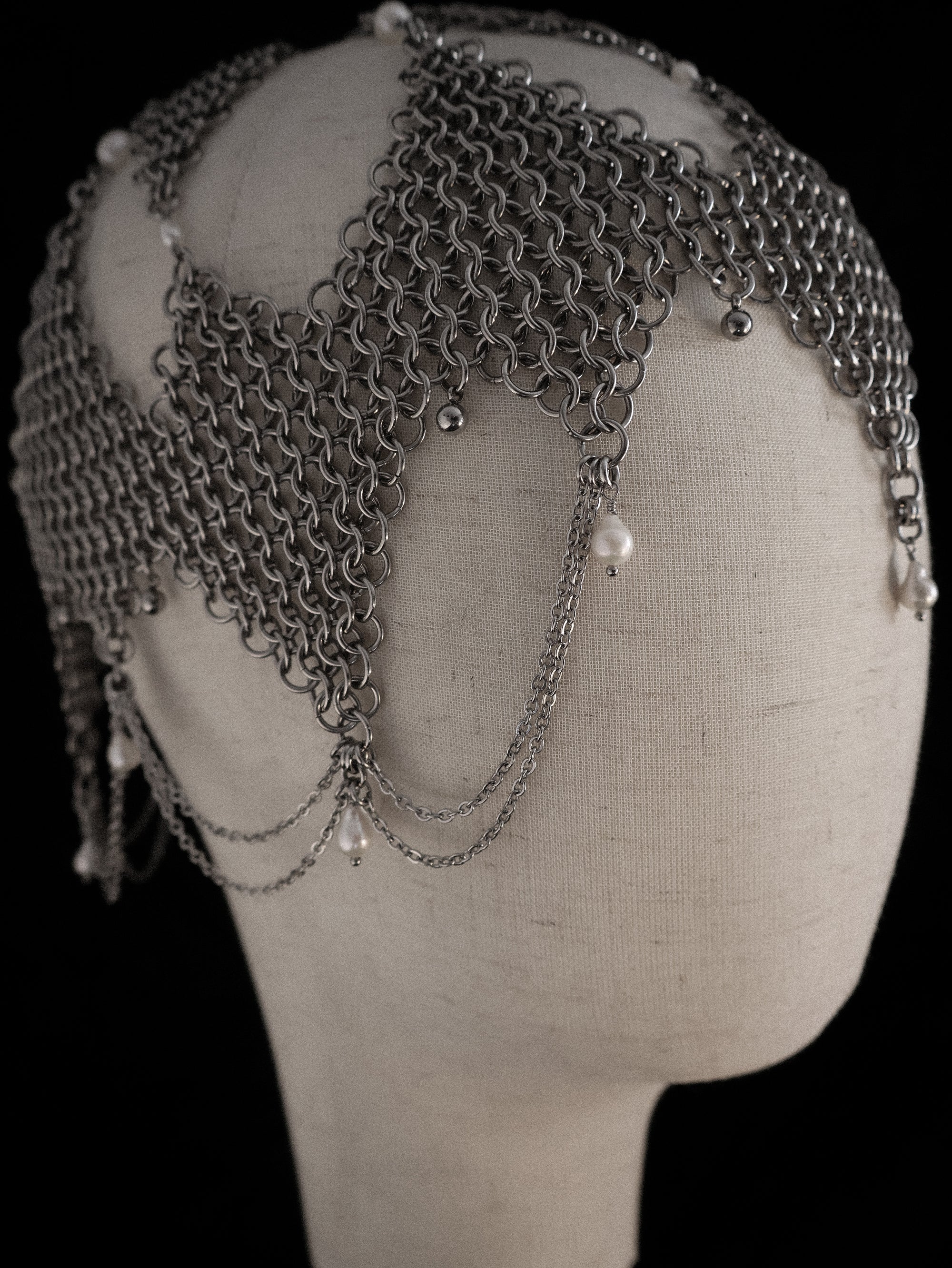 Aphrodities Armour. Intricate Chainmail Headpiece.