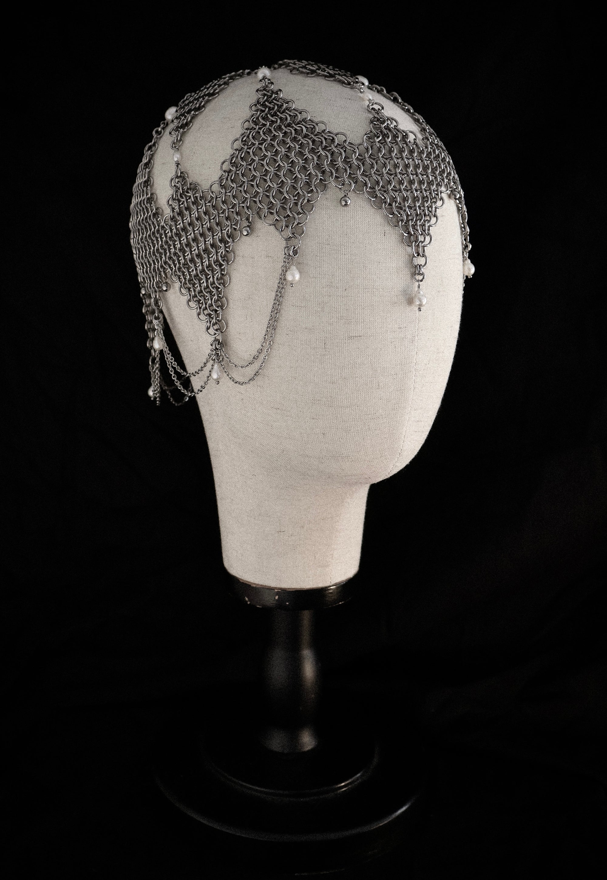 Aphrodities Armour. Intricate Chainmail Headpiece.