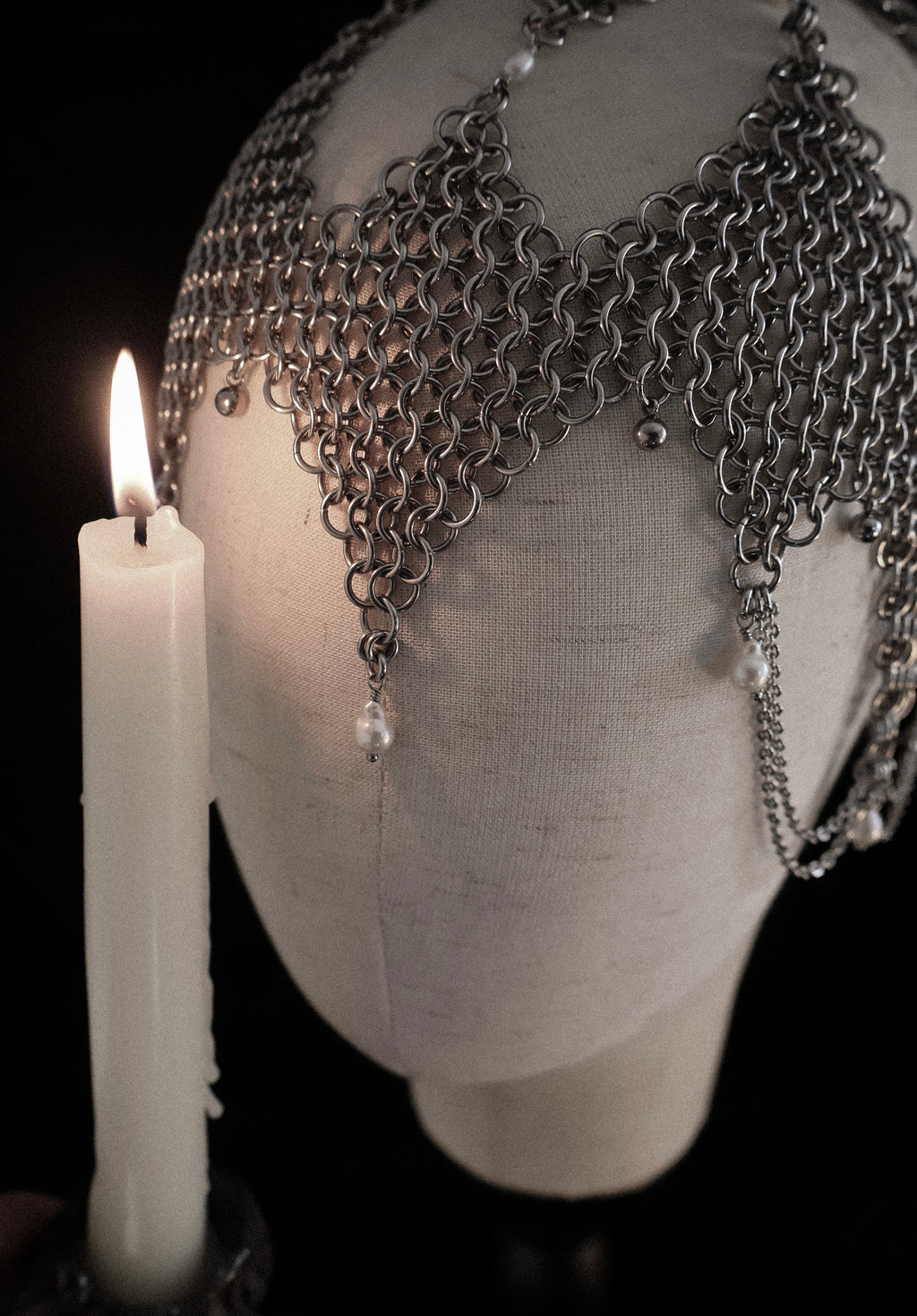 Aphrodities Armour. Intricate Chainmail Headpiece.