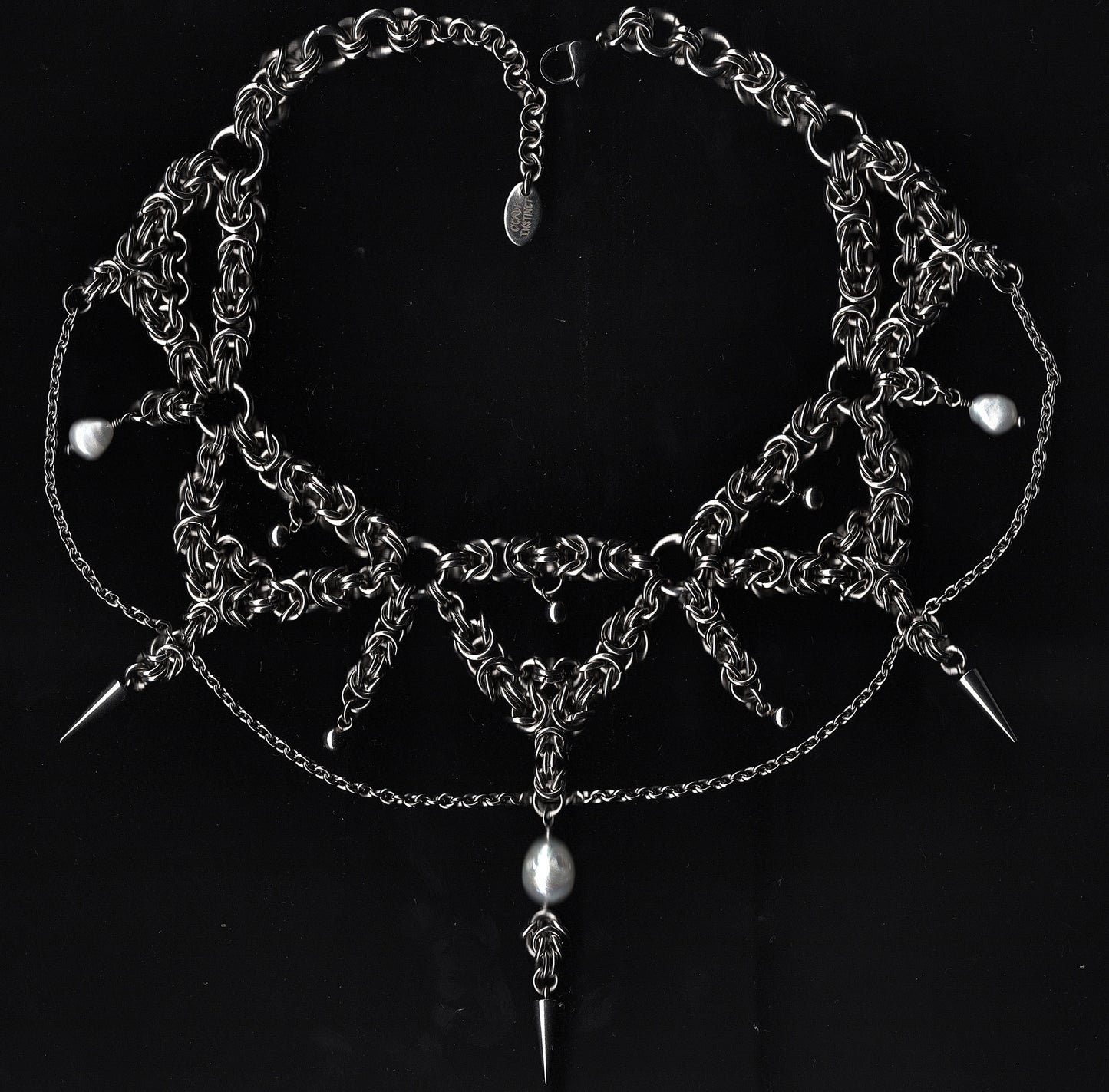 Baroque Pearl Chainmail Choker