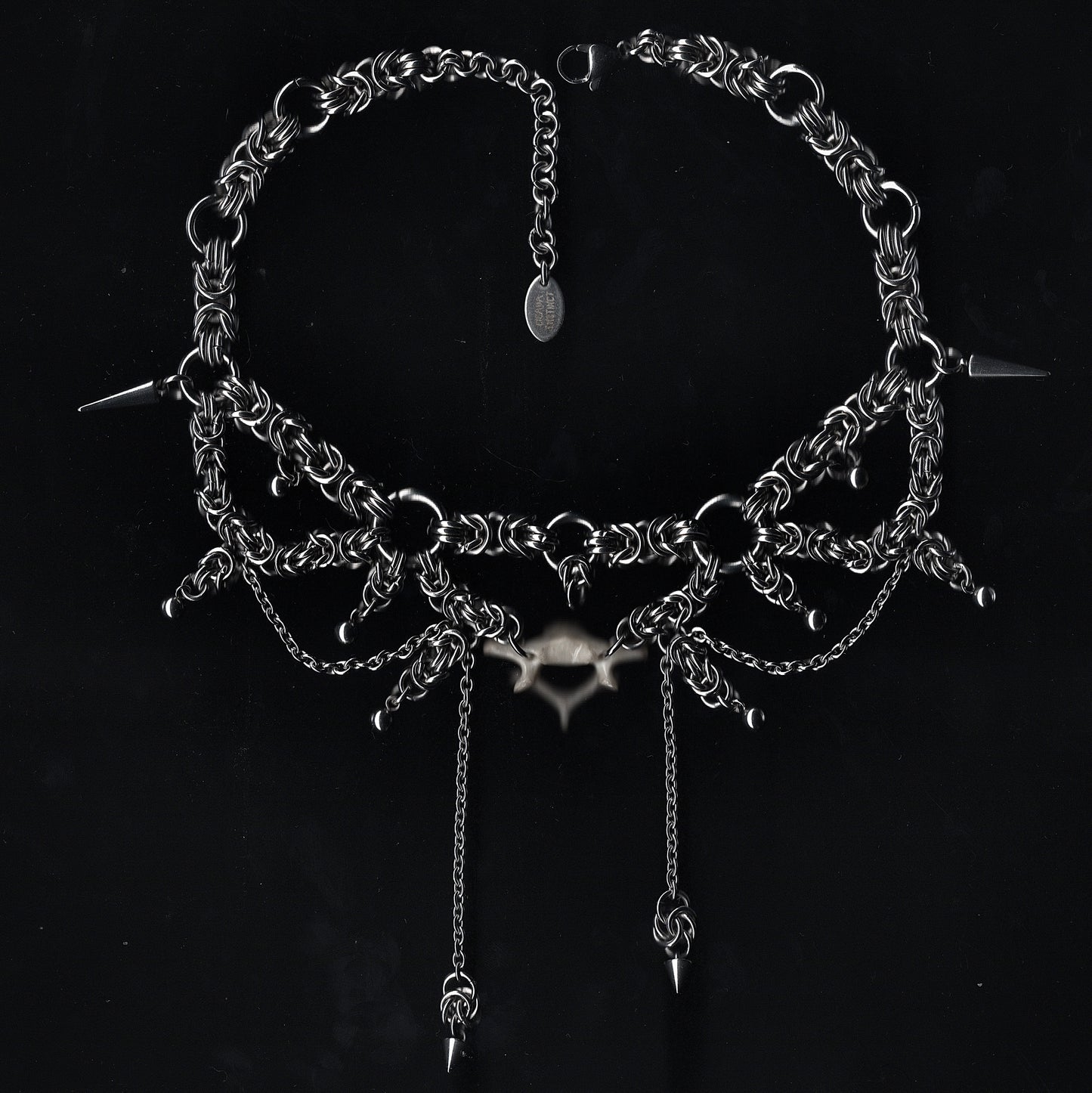 Intricate Chainmail and Bone Choker