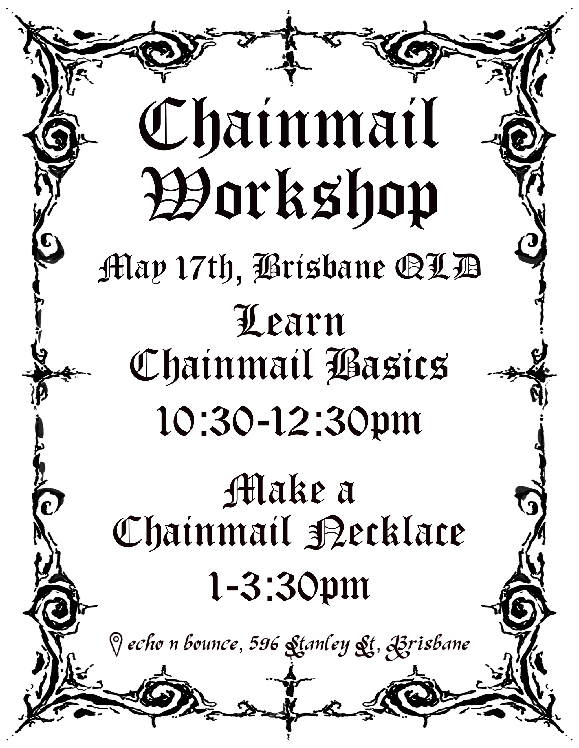 Chainmail Workshop. MAY 17TH