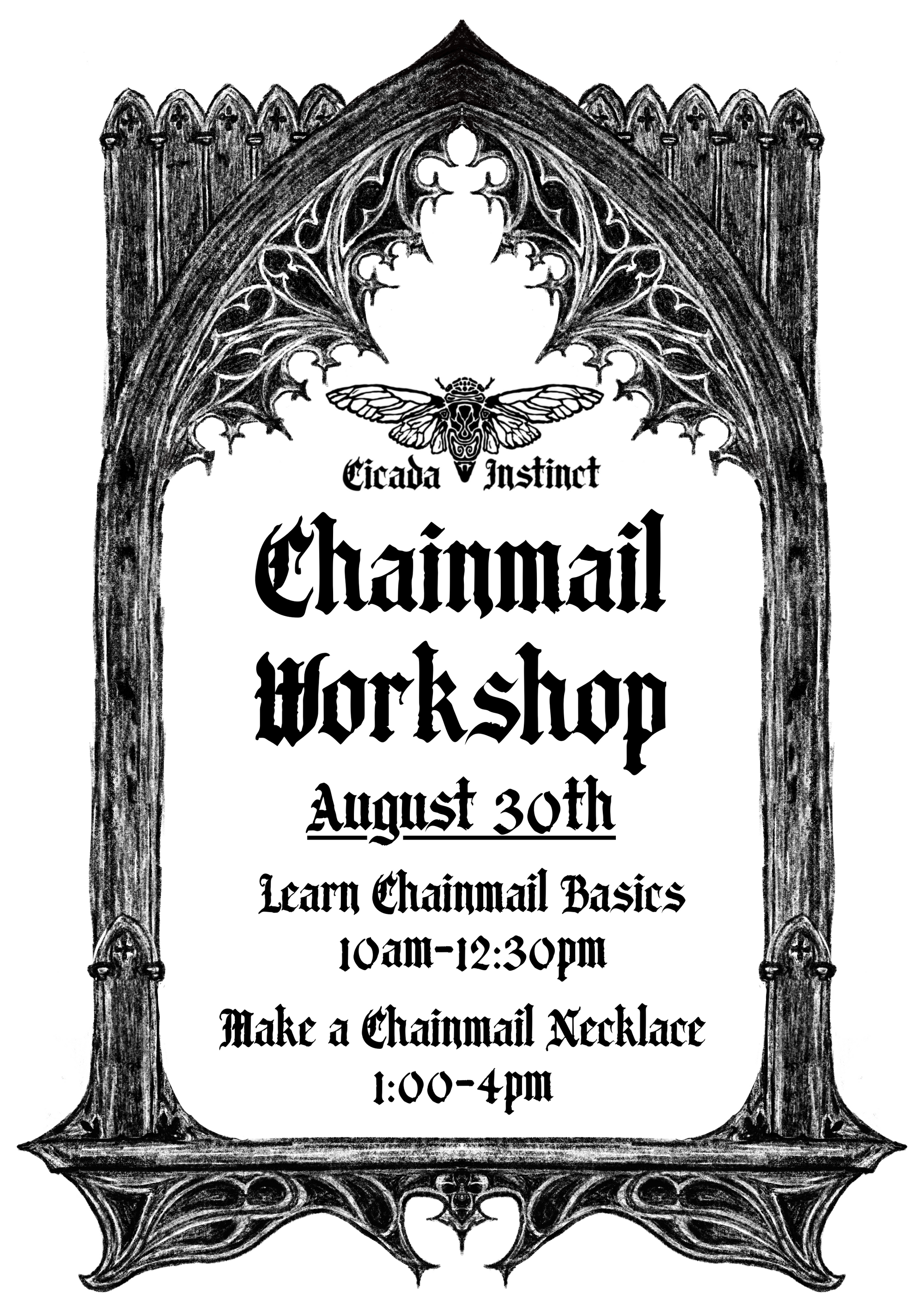 Chainmail Workshop. August 30th. TICKETS RELEASING AUGUST 5TH 6PM