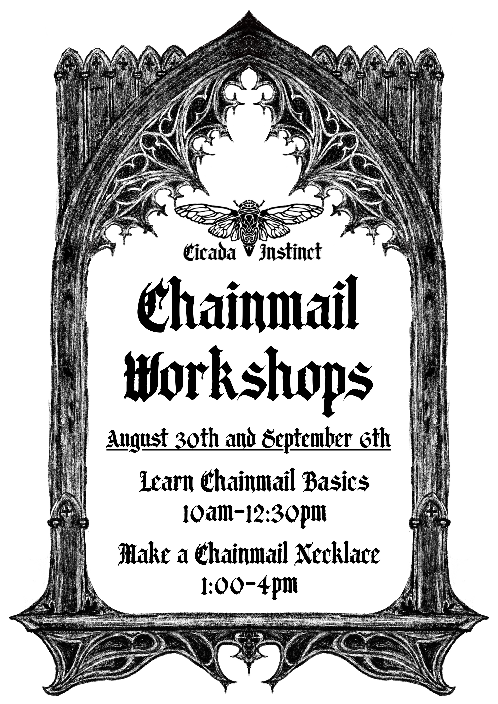 Chainmail Workshop. August 30th/September 6th. TICKETS RELEASING AUGUST 5TH 6PM