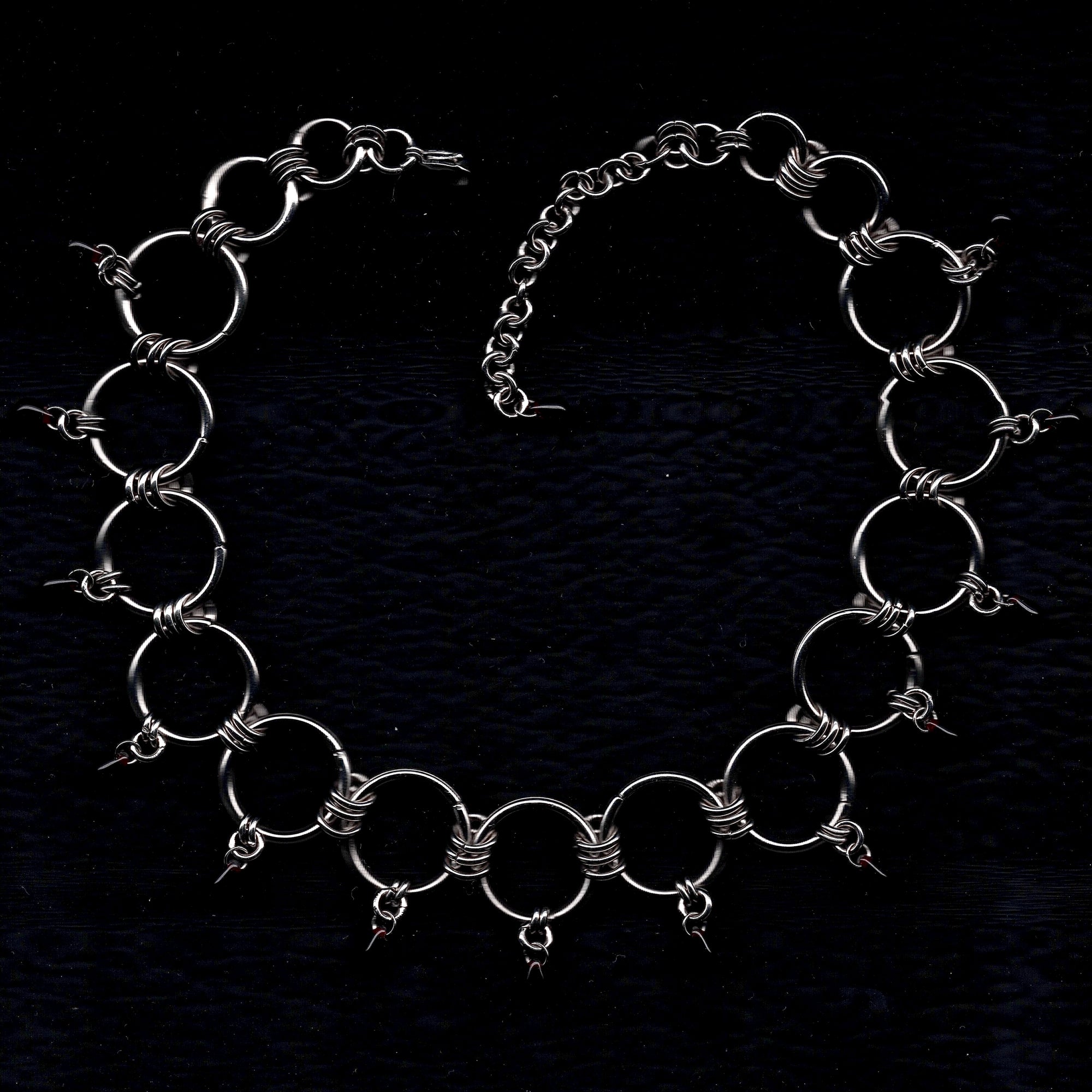 O-ring Blood-droplet Chainmail Choker.