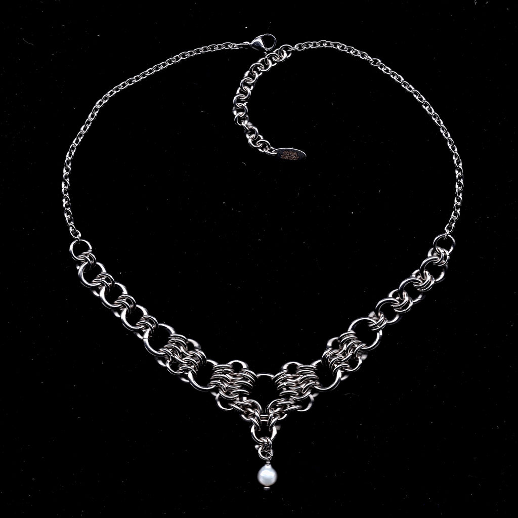 Devotion. Pearl Chainmail Necklace. MADE-TO-ORDER.