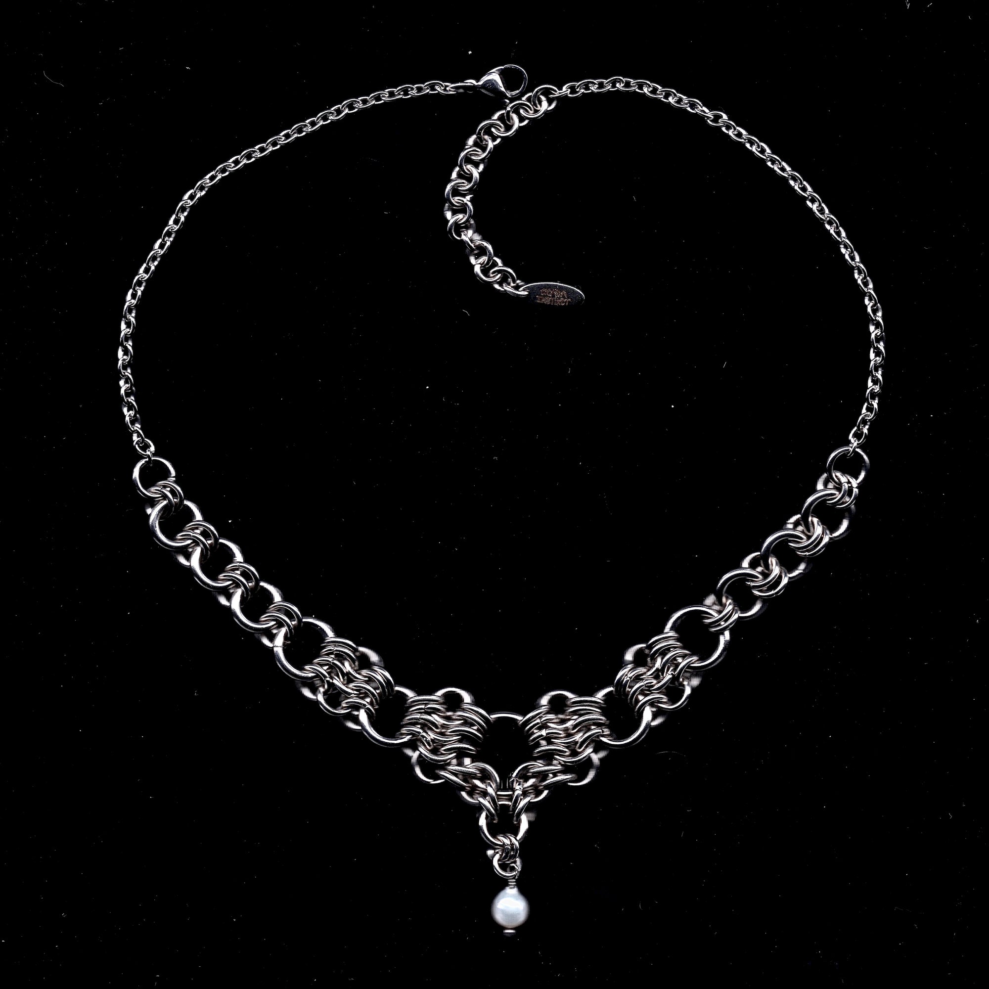 Devotion. Pearl Chainmail Necklace. MADE-TO-ORDER.