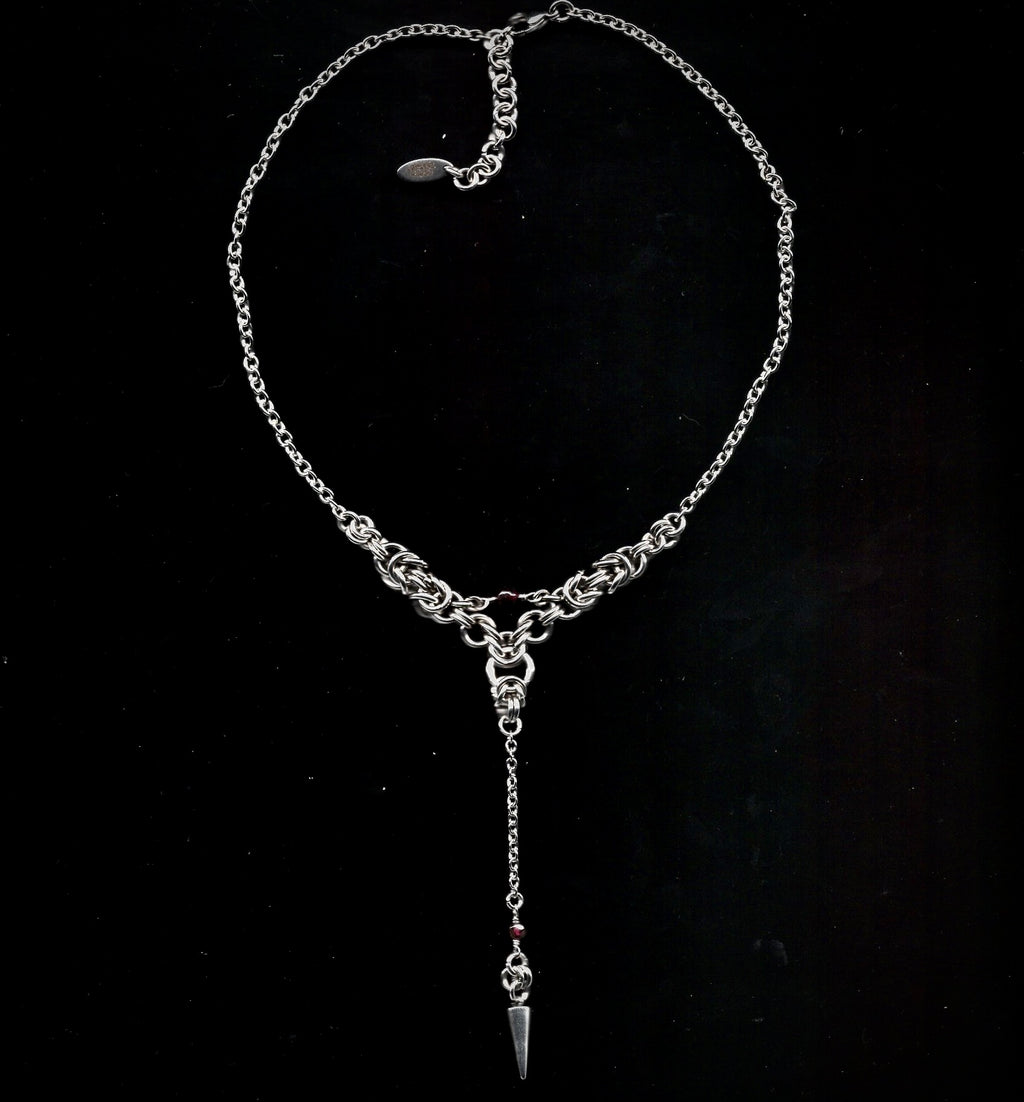 Dainty Garnet Drop Necklace. MADE-TO-ORDER.