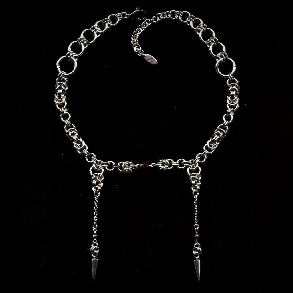 Garnet Fangs Chainmail Choker. MADE-TO-ORDER