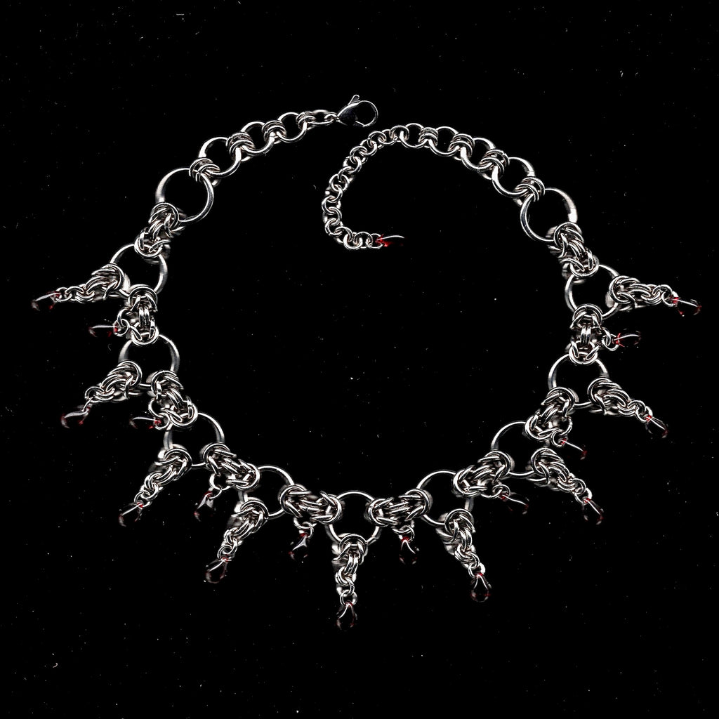 Ravage. Blood droplet Chainmail Choker