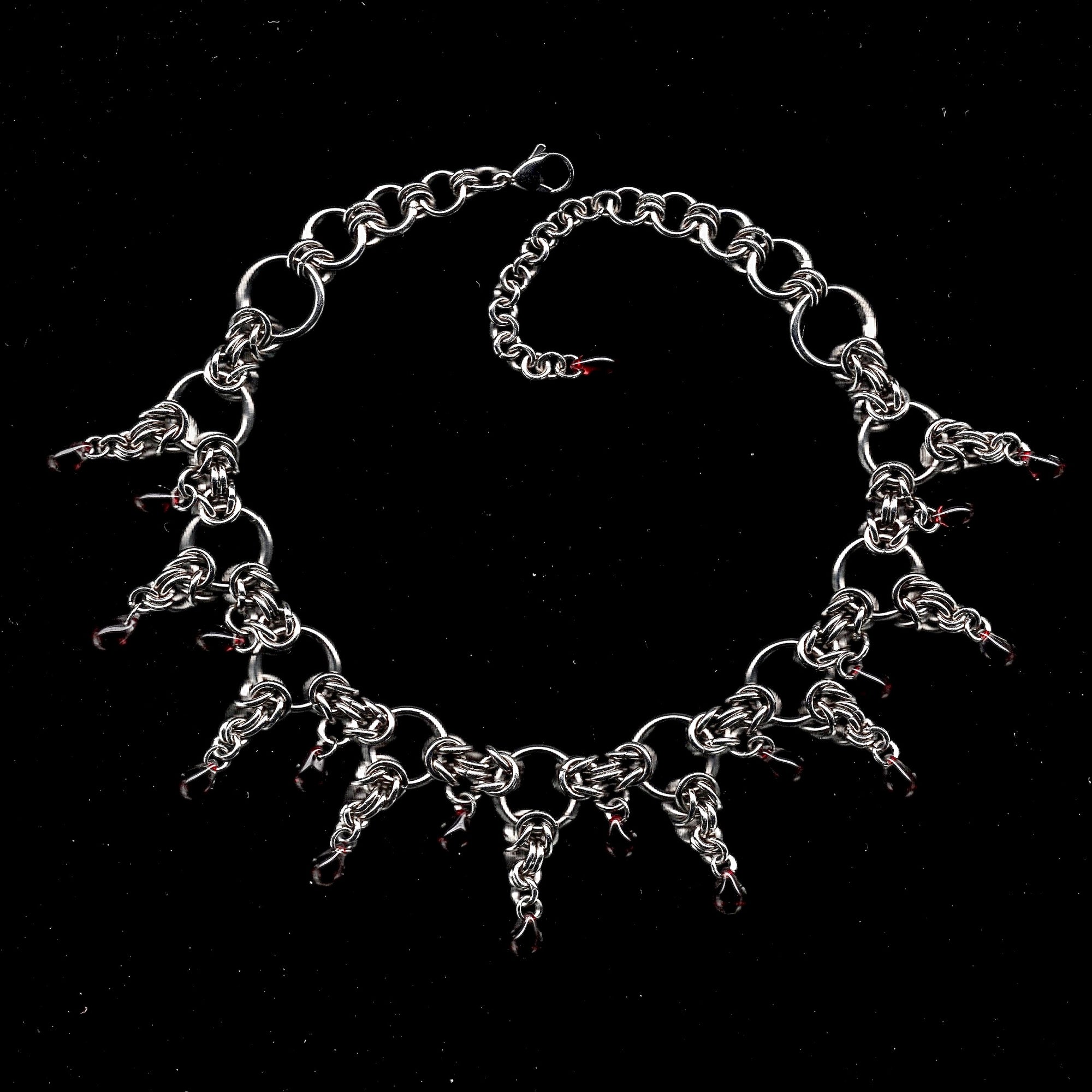 Ravage. Blood droplet Chainmail Choker