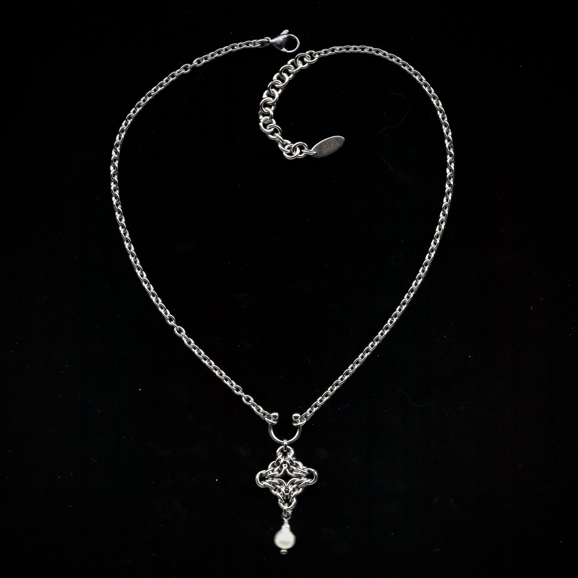 Tear Drop Chainmail Necklace.