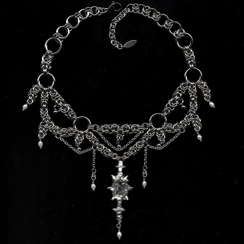 Herkimer Diamond Dream. Chainmail Choker.