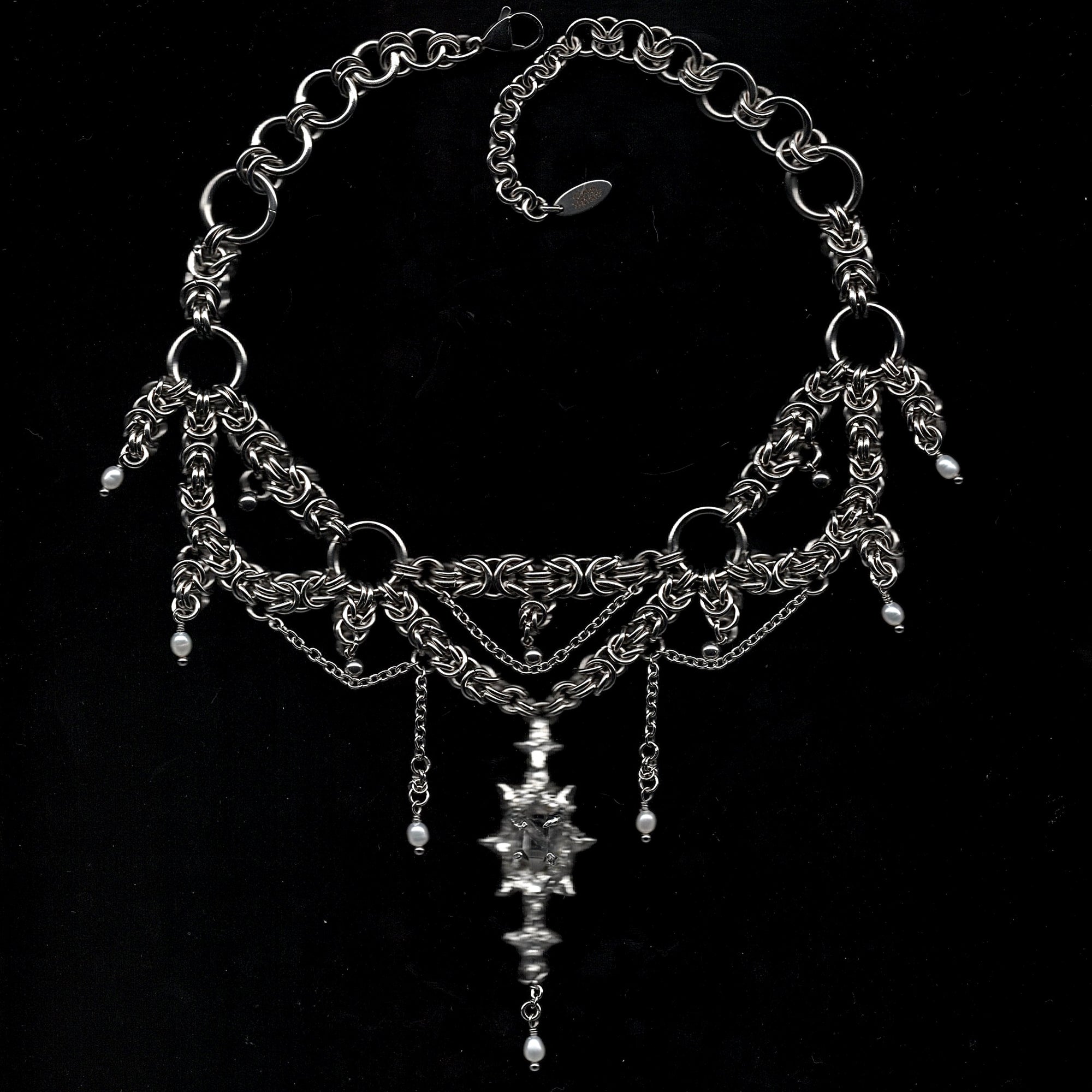 Herkimer Diamond Dream. Chainmail Choker.
