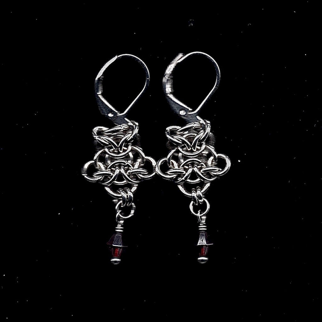 'Charlotte' Dainty Garnet Earrings.