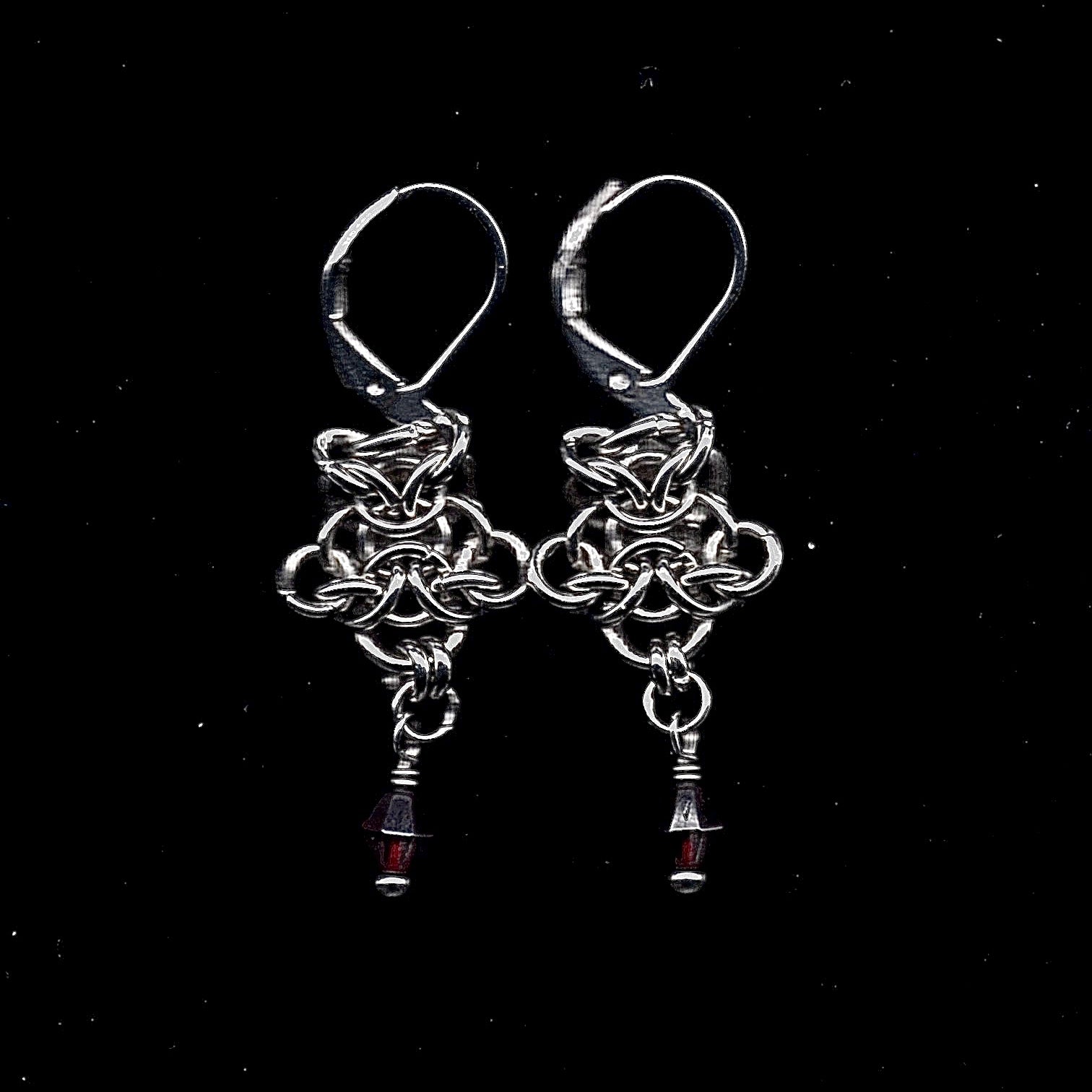 'Charlotte' Dainty Garnet Earrings.