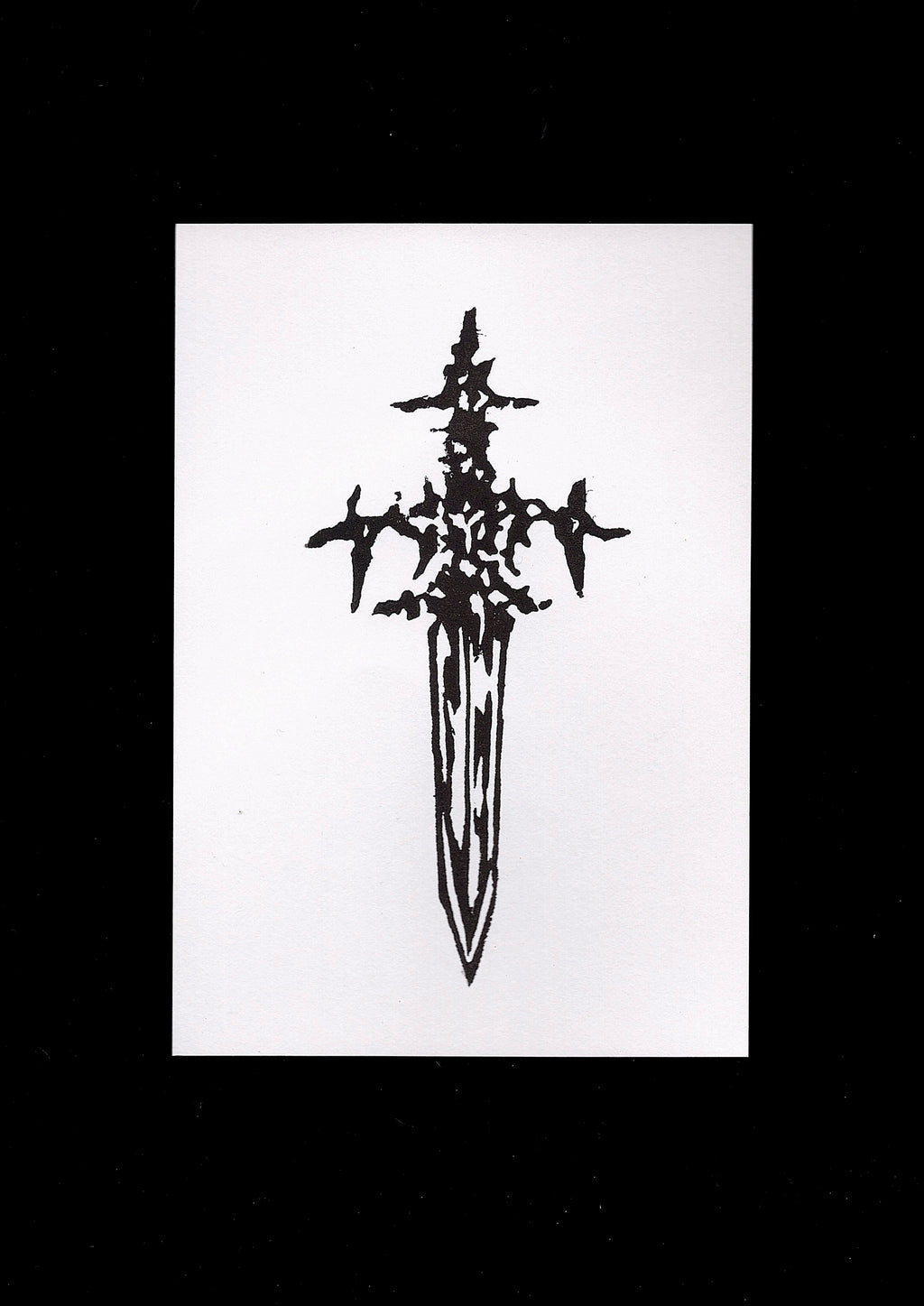 'Protection' Dagger Block Print.