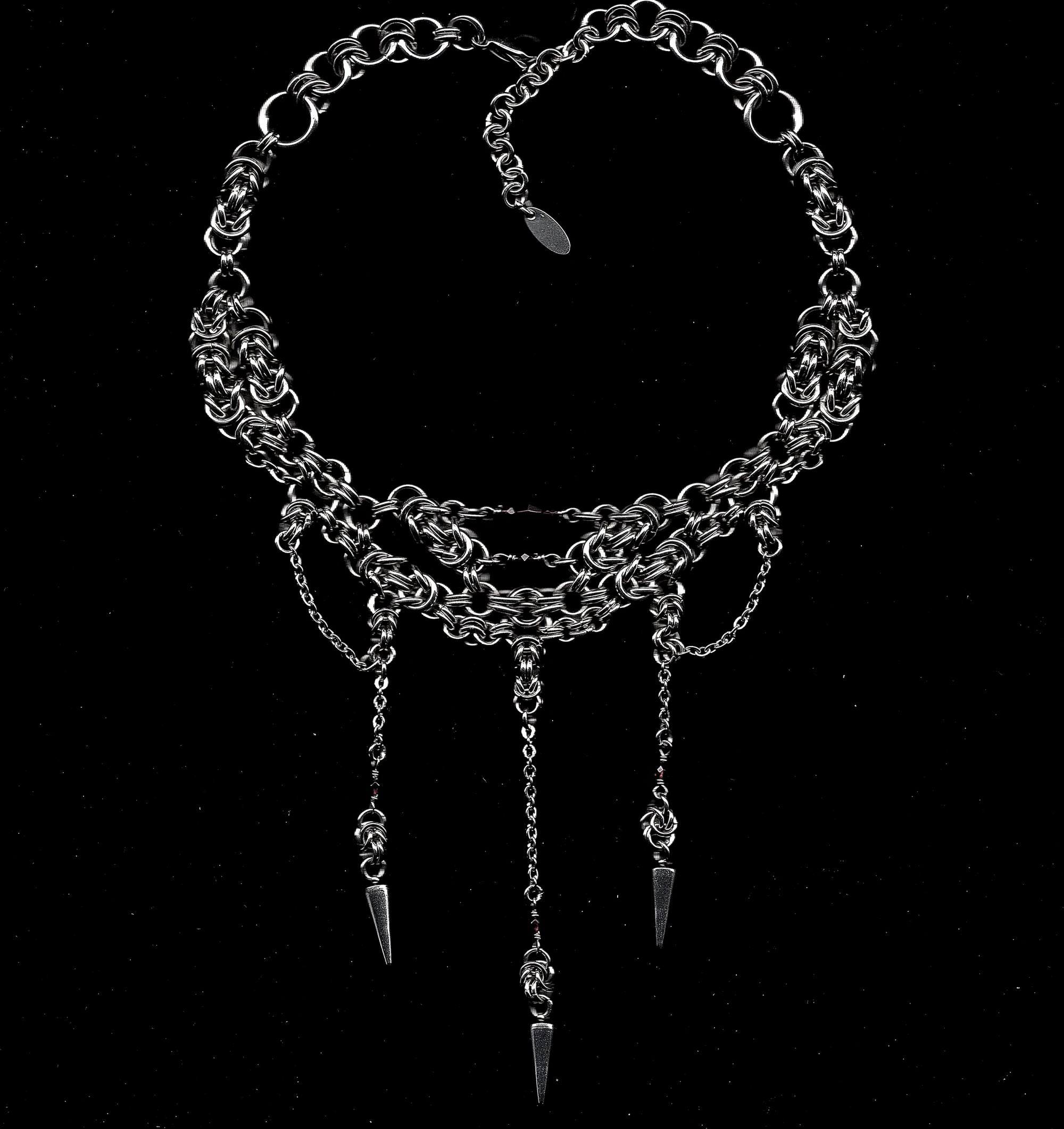 Garnet Fortune. Chainmail Choker.